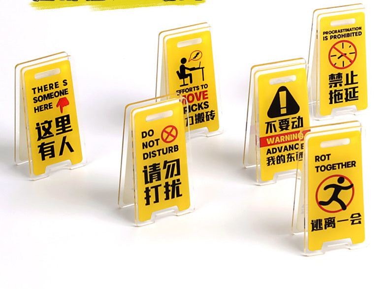 Creative Acrylic Warning Sign Clip Ins Style