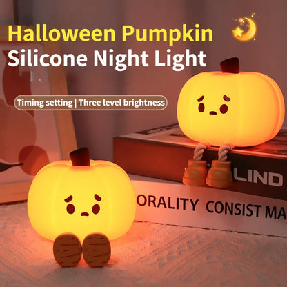 Cute Pumpkin Night Light - Soft Silicone Lamp