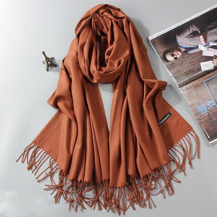 Fashion Cashmere Dual-use Shawl Warm Scarf