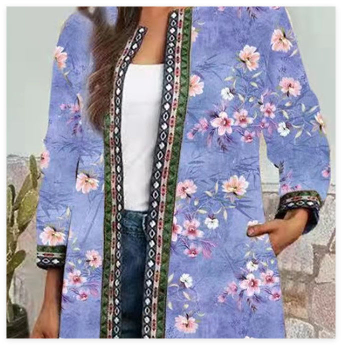 Retro Long Sleeve Coat Jacket Cardigan