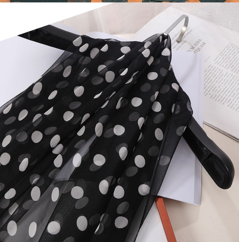 Fashion Women's Long Polka Dot Gauze Shawl