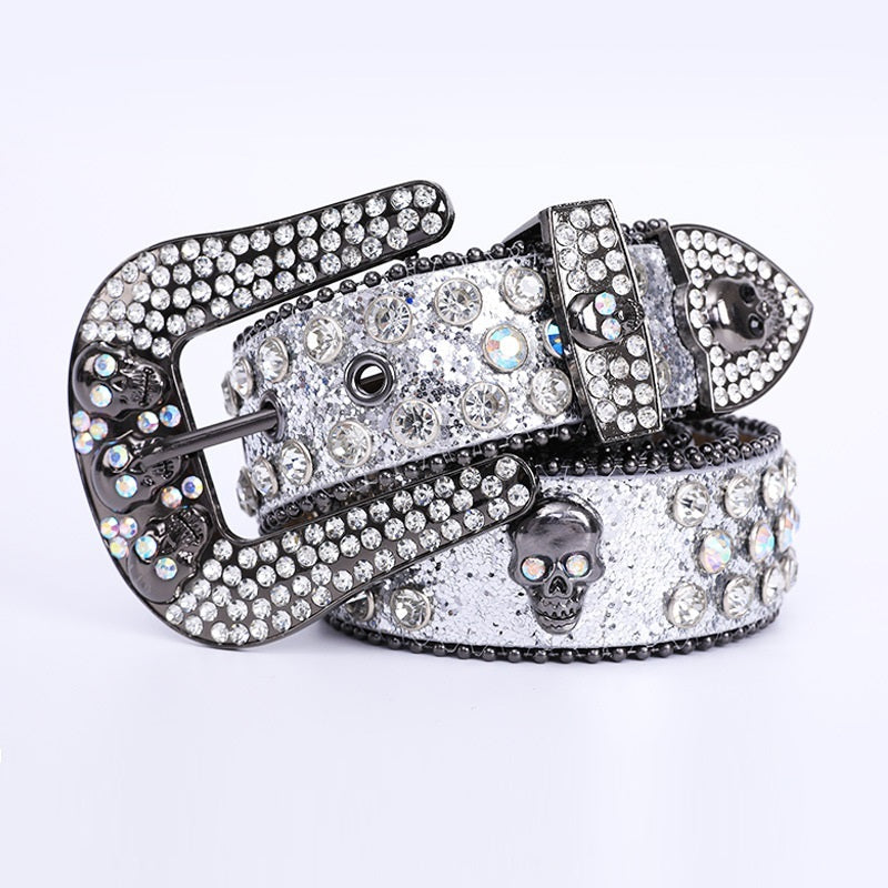 Fashionable And Popular Skull Rhinestone Belt