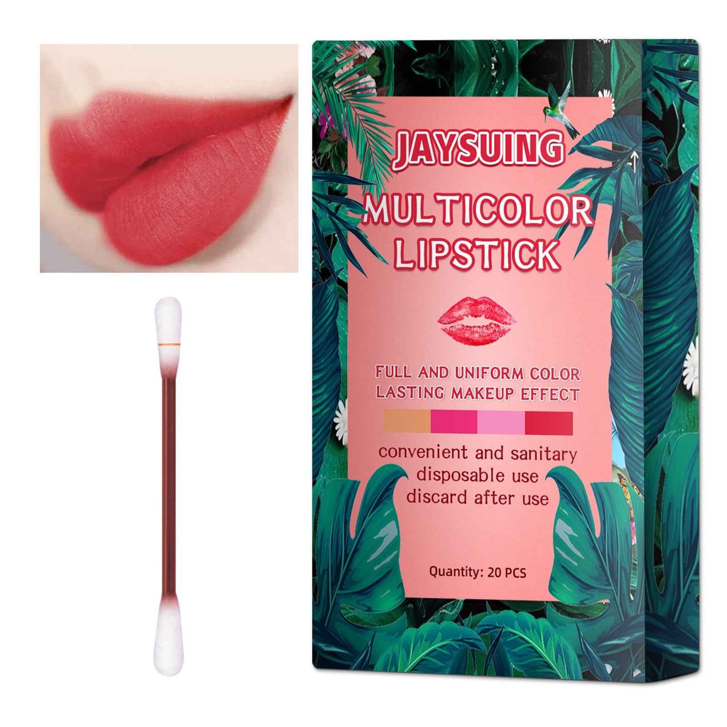 Cotton Swab Lipstick Durable Matte Portable Non Fading Lip Glaze Lipstick