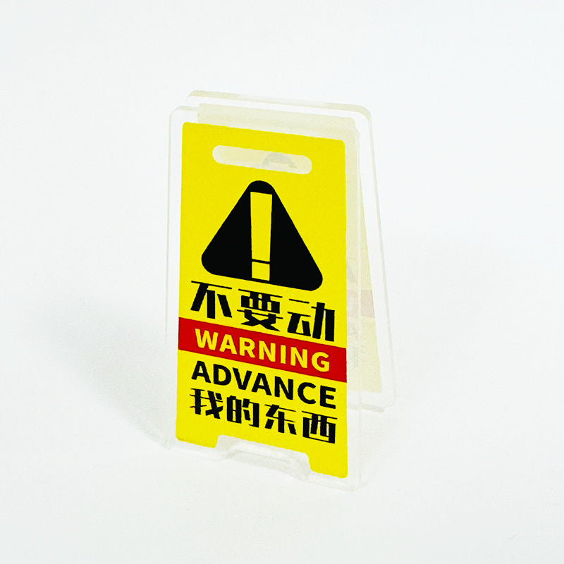 Creative Acrylic Warning Sign Clip Ins Style