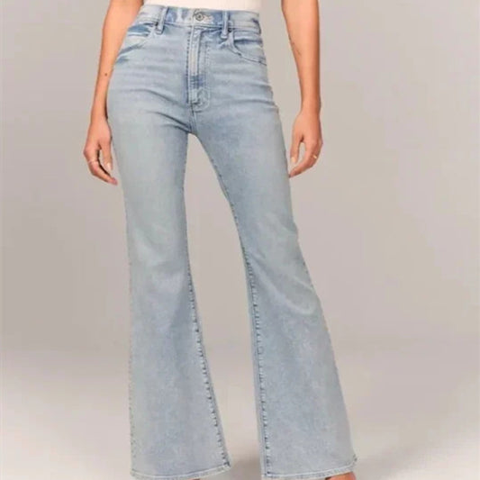 Women's Fashion Casual Solid Color Jeans