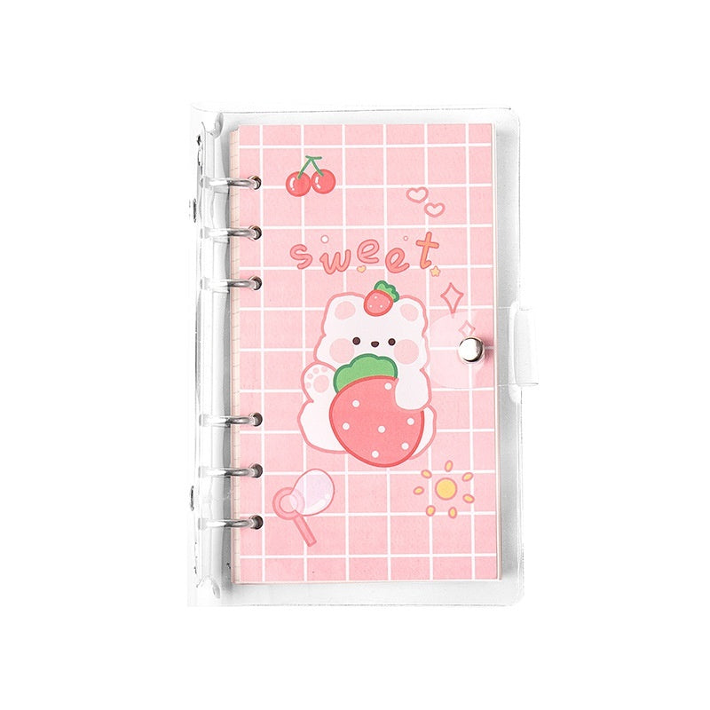 Cartoon Loose Spiral Notebook Cute Accounting Girl Heart Journal Book