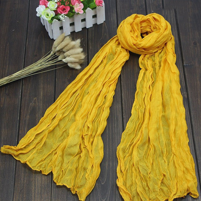 Bali Pure Cotton Yarn Fold Scarf Children Candy Color Autumn