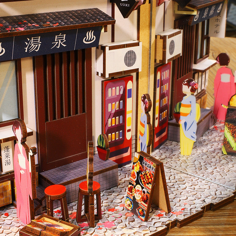 Sakura Town Hand Assembled 3D Stereoscopic Book Model Ornament