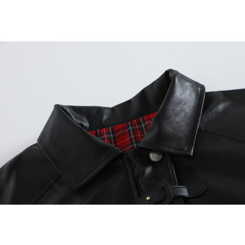 Plaid Stitching Two-side Jacket Coat