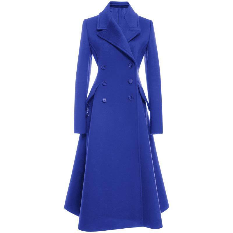 Women Elegant Slim Fit Woolen Coat