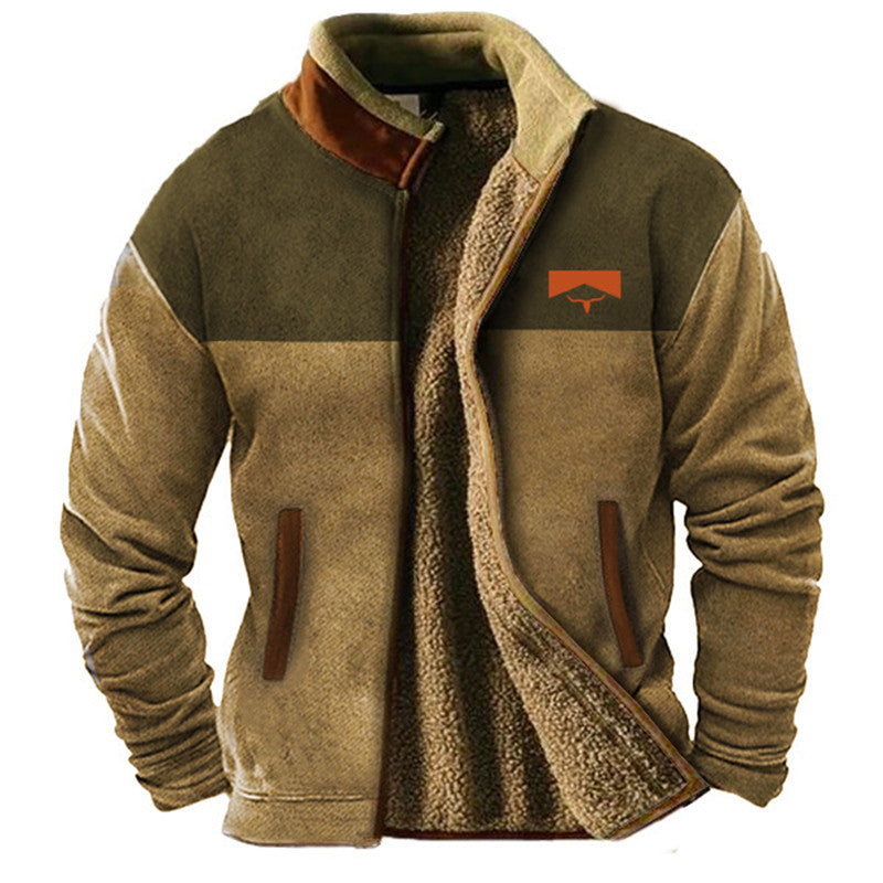 New Men's Cotton Clothes Fleece Jacket Coat Fashion Trend