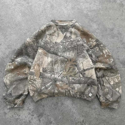 Men And Women Camouflage Street Style Loose Hooded Sweater