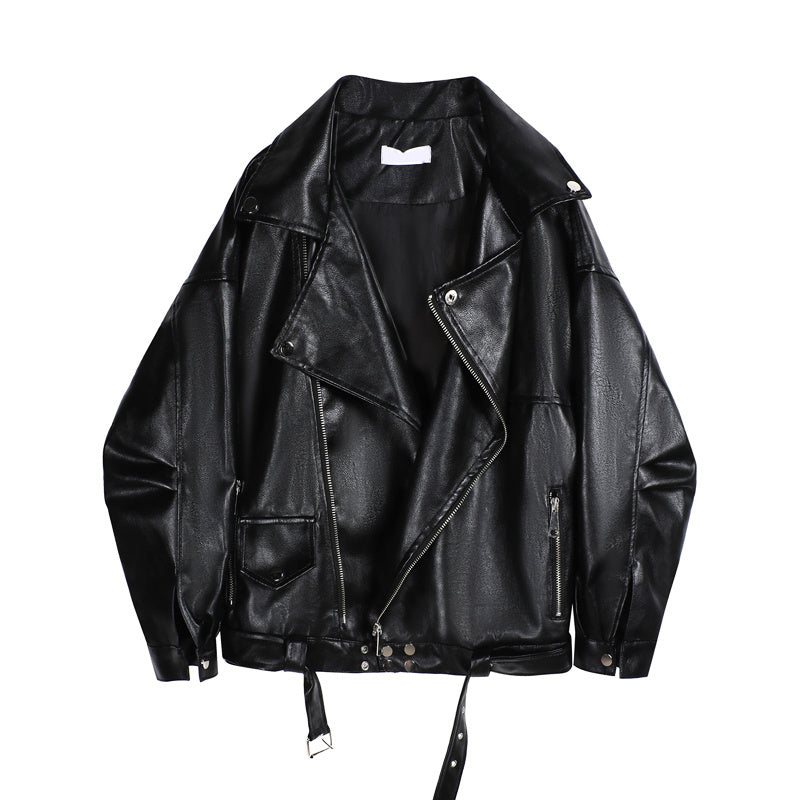 Loose All-match Motorcycle Short Leather Jacket Women's Jacket