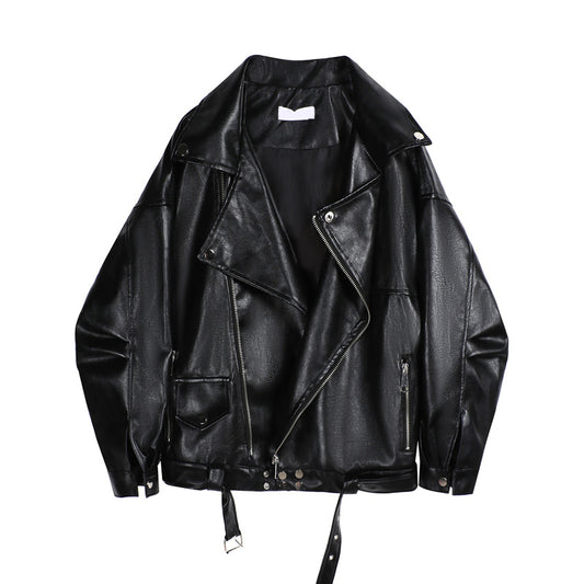 Loose All-match Motorcycle Short Leather Jacket Women's Jacket