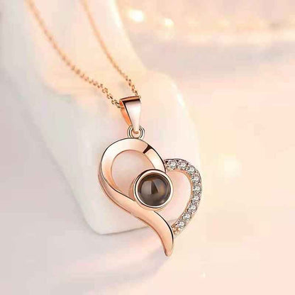 Metal Rose Jewelry Gift Box Necklace