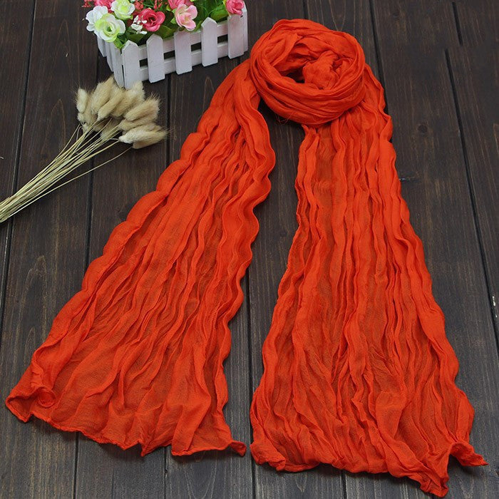 Bali Pure Cotton Yarn Fold Scarf Children Candy Color Autumn