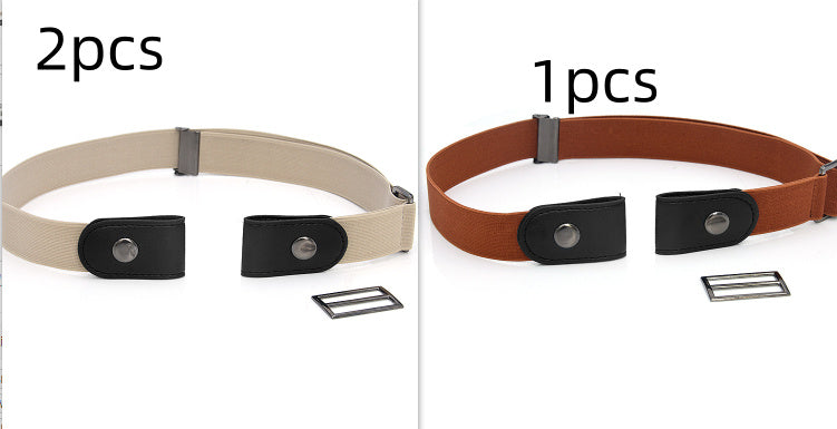 New Slim Elastic Invisible Belt Simple Lazy Belt Fat Elastic Leather