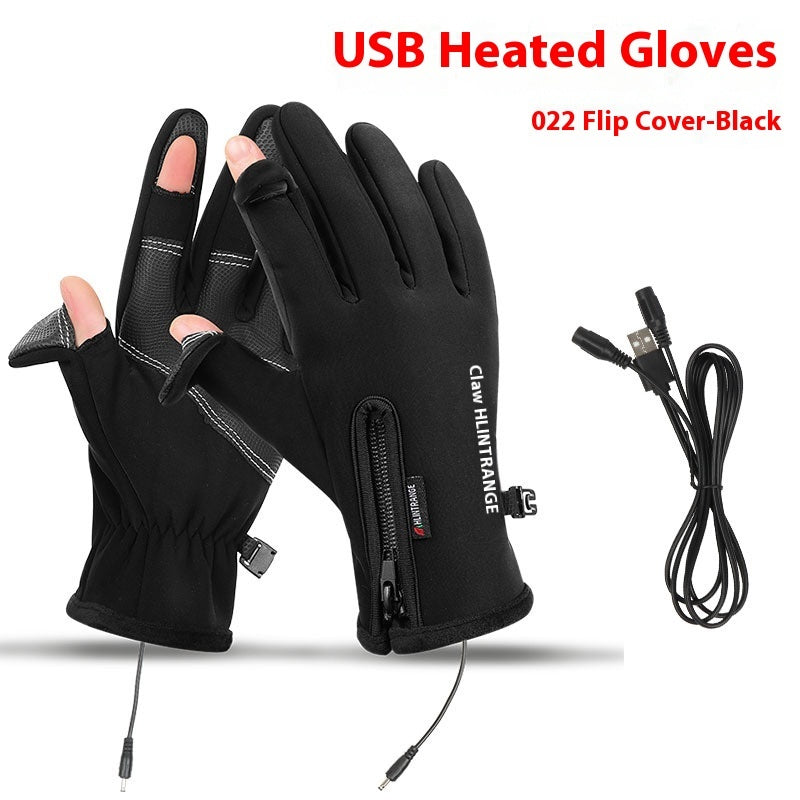 USB Electric Heating Heating Gloves Winter Outdoors Sports Skiing Warm Waterproof Non-slip