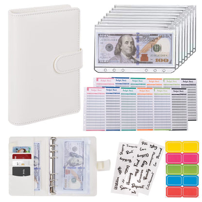 Macaron Loose-leaf Leather Notebook with Zipper Wallet