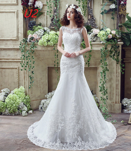 Bride Trailing Wedding Dress sexy Lace Mermaid Wedding DressW