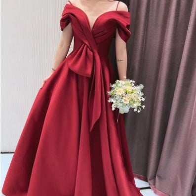 Off-shoulder Evening  Engagement Return Dress Woman