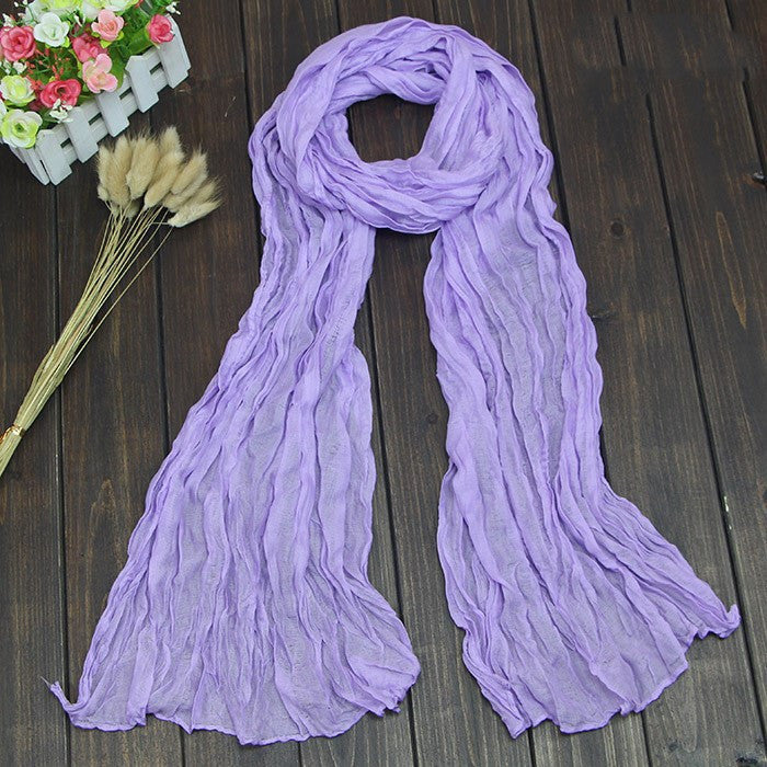 Bali Pure Cotton Yarn Fold Scarf Children Candy Color Autumn