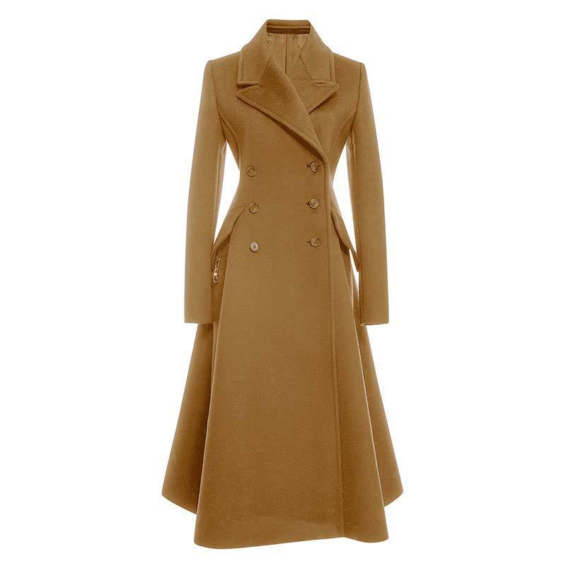 Women Elegant Slim Fit Woolen Coat