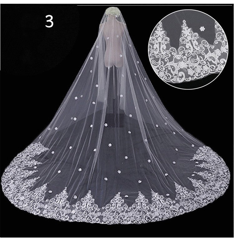 Bridal Wedding Long Tail Luxury Fairy Wedding Veil