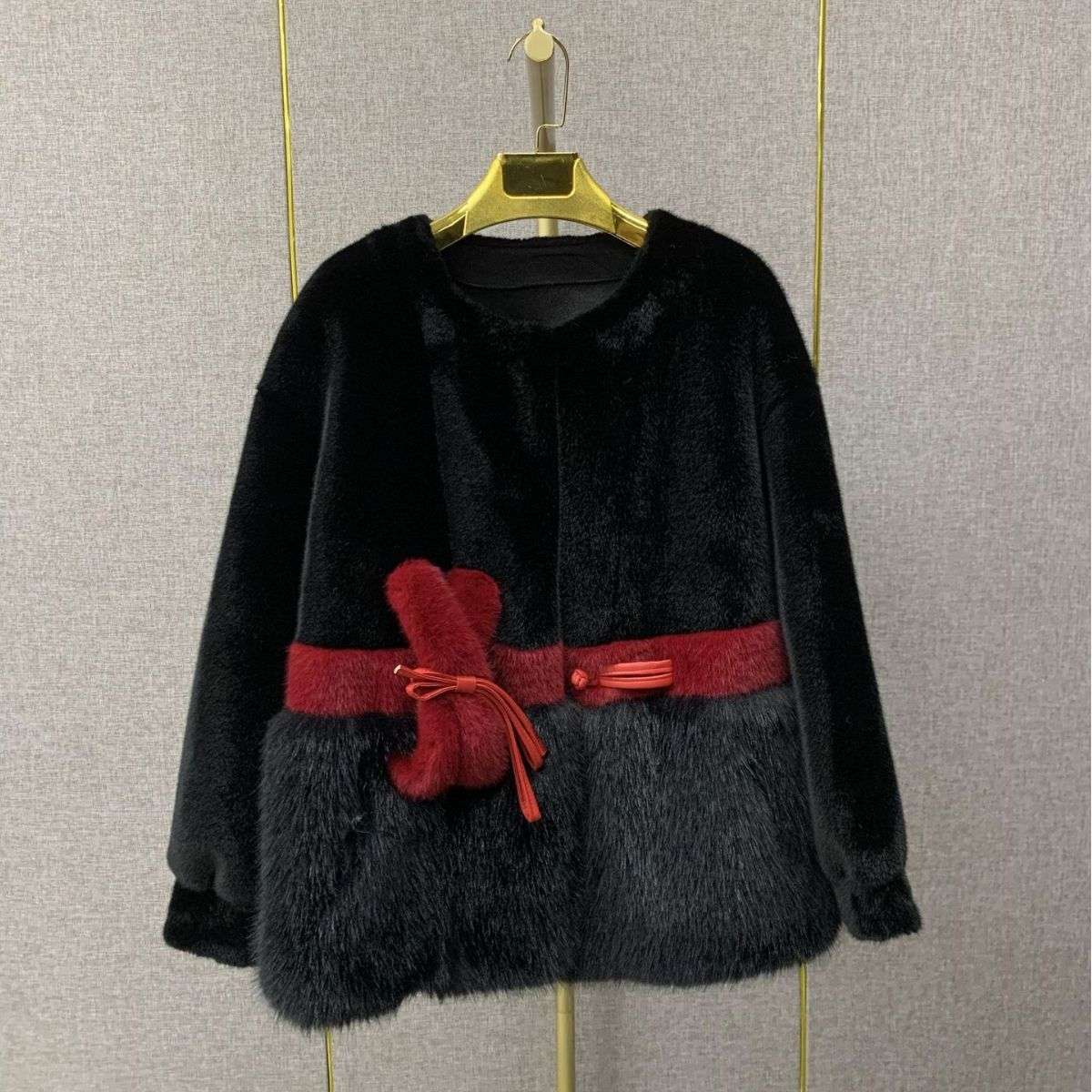 Faux Fur Coat Classic Style Slimming All-matching Western Style