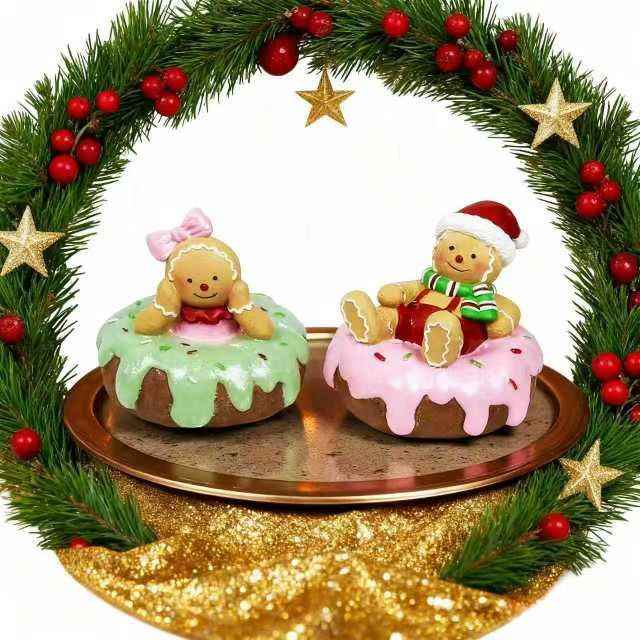 Hand Drawn Cartoon Resin Christmas Decorations Gingerbread Man