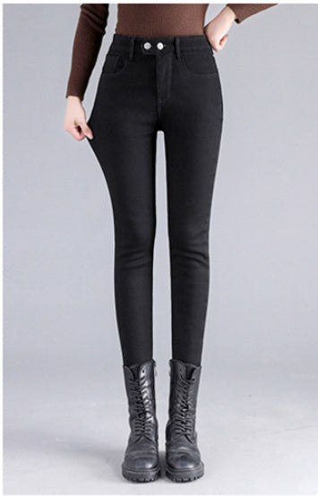 Women's Fashion Thickened High Waist Jeans