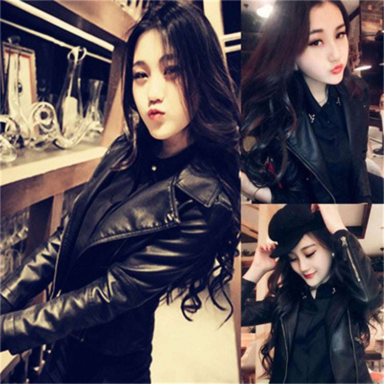 Loose Leather Jacket Motorcycle Female