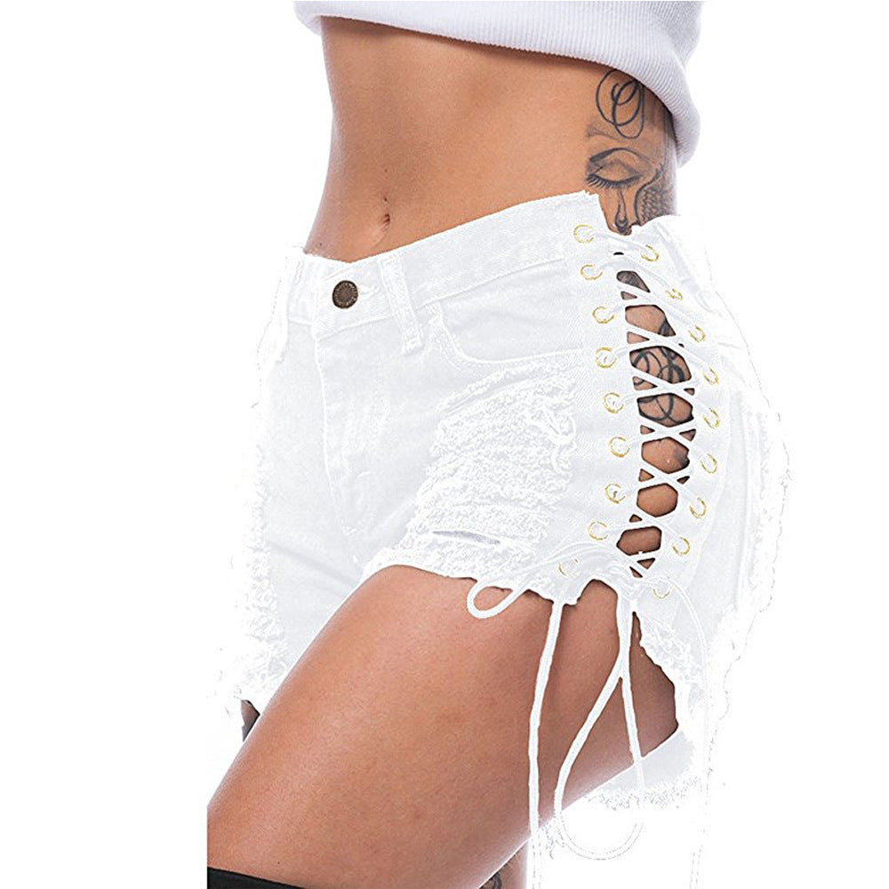 Beggar's Torn Women's Jeans Bandage Nightclub Women's Hot Pants