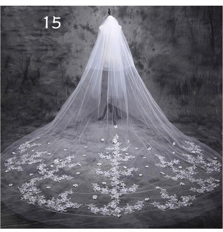 Bridal Wedding Long Tail Luxury Fairy Wedding Veil