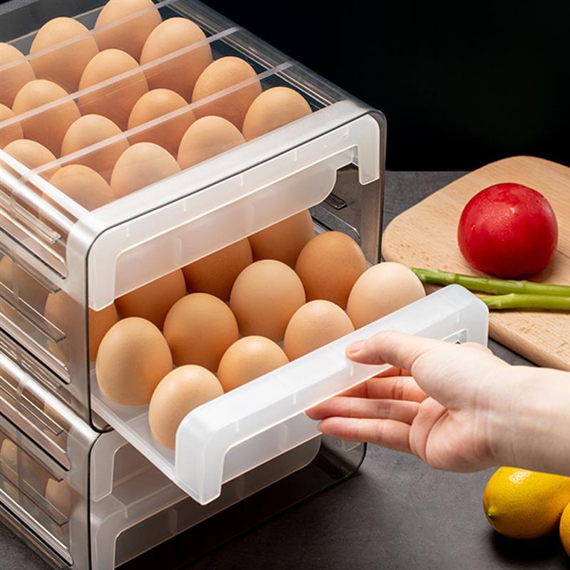 Double-layer Egg Storage Box – Transparent Drawer Storage Rack - Mallora Shop