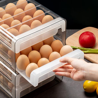 Double-layer Egg Storage Box – Transparent Drawer Storage Rack - Mallora Shop