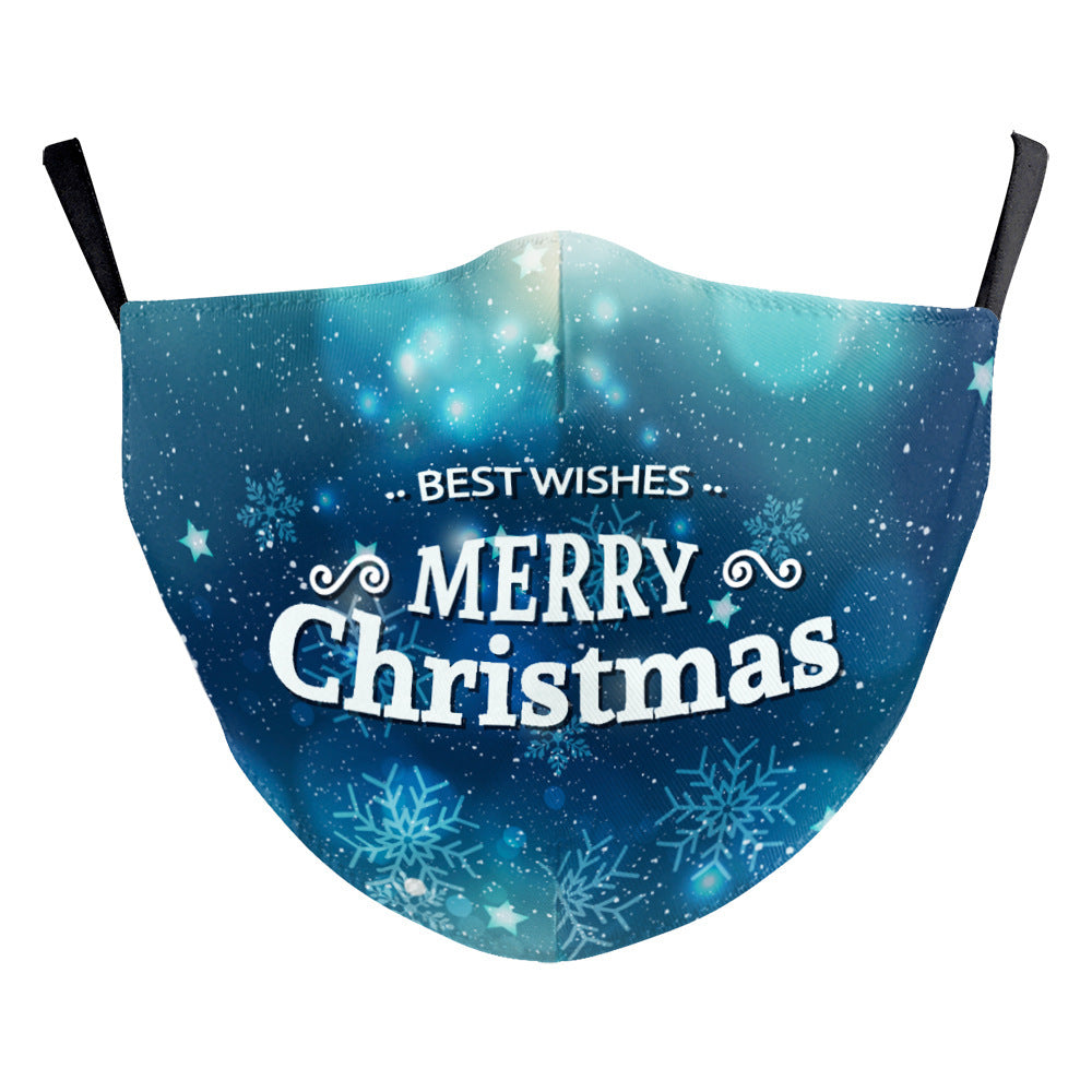 Christmas Snowflake Digital Printing Double-layer Dust Mask