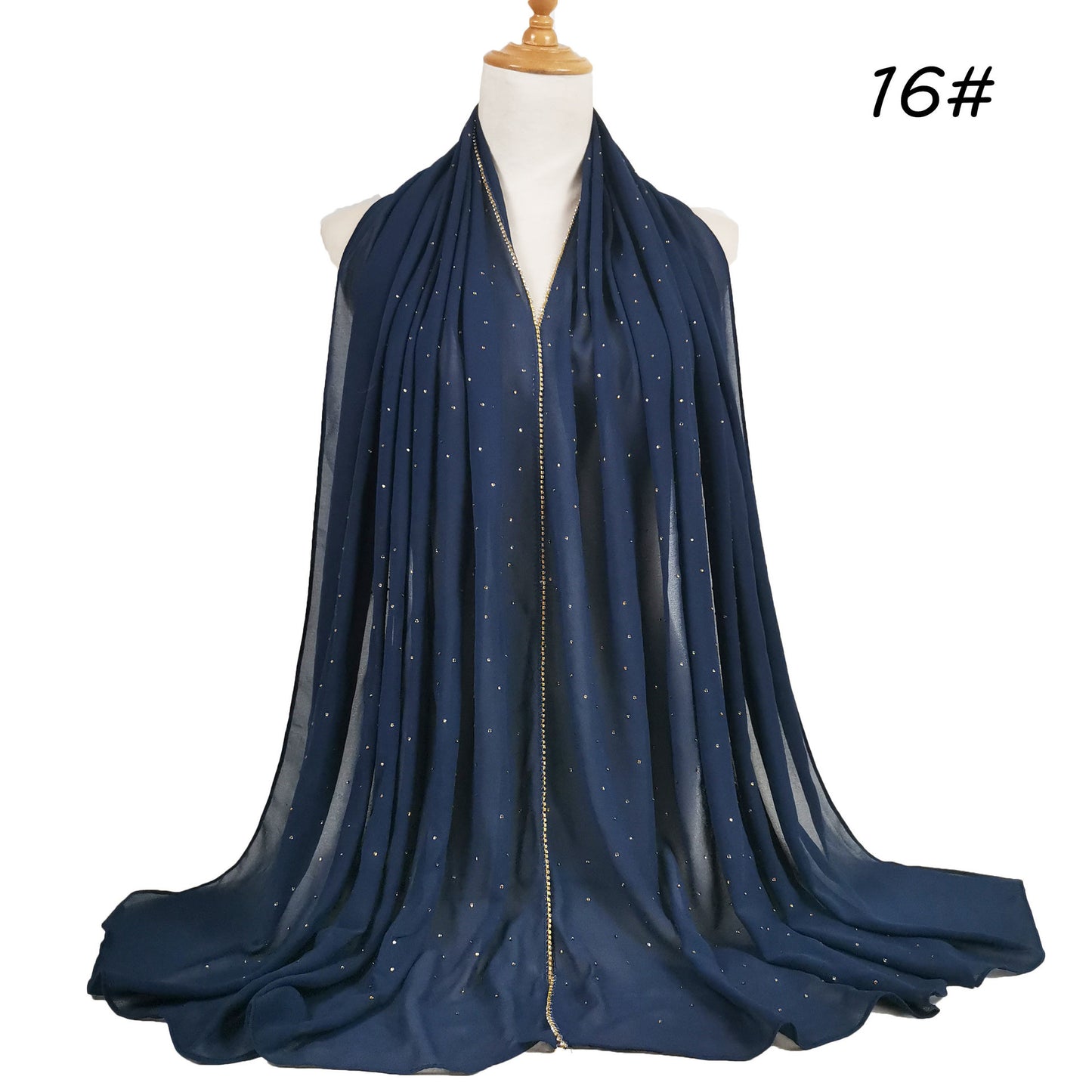 Chain Pearl Chiffon Hui Hood