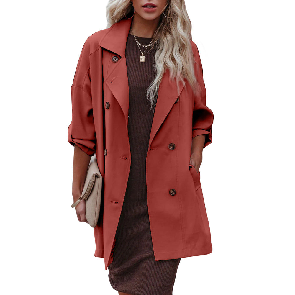 Medium Long Loose Casual Long Sleeve Trench Coat