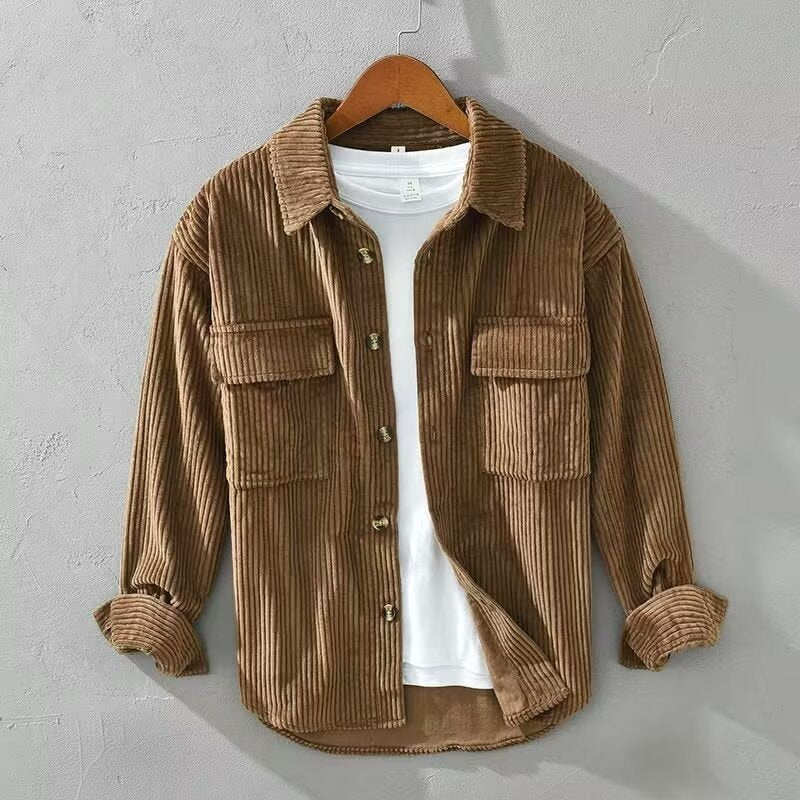 Men's Spring And Autumn High-end Corduroy Shirt