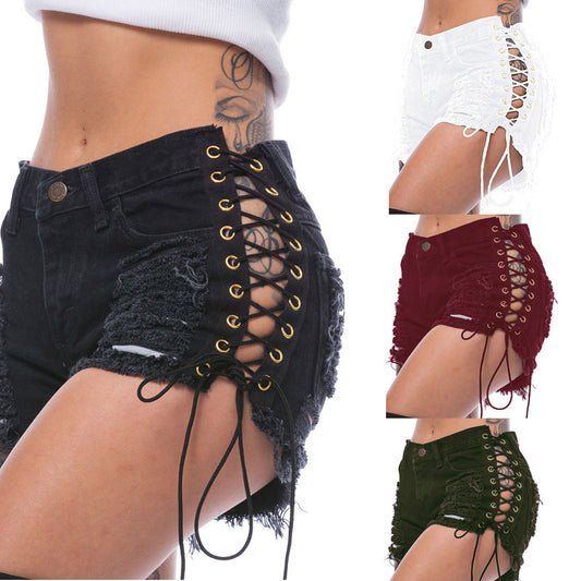 Beggar's Torn Women's Jeans Bandage Nightclub Women's Hot Pants