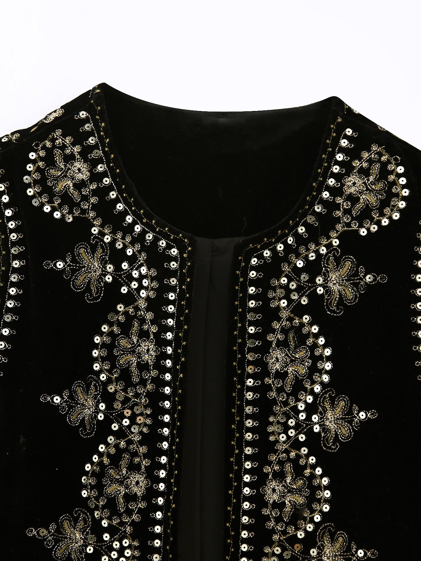 Euro-american Style Women's Retro Fashion Casual Embroidered Velvet Vest