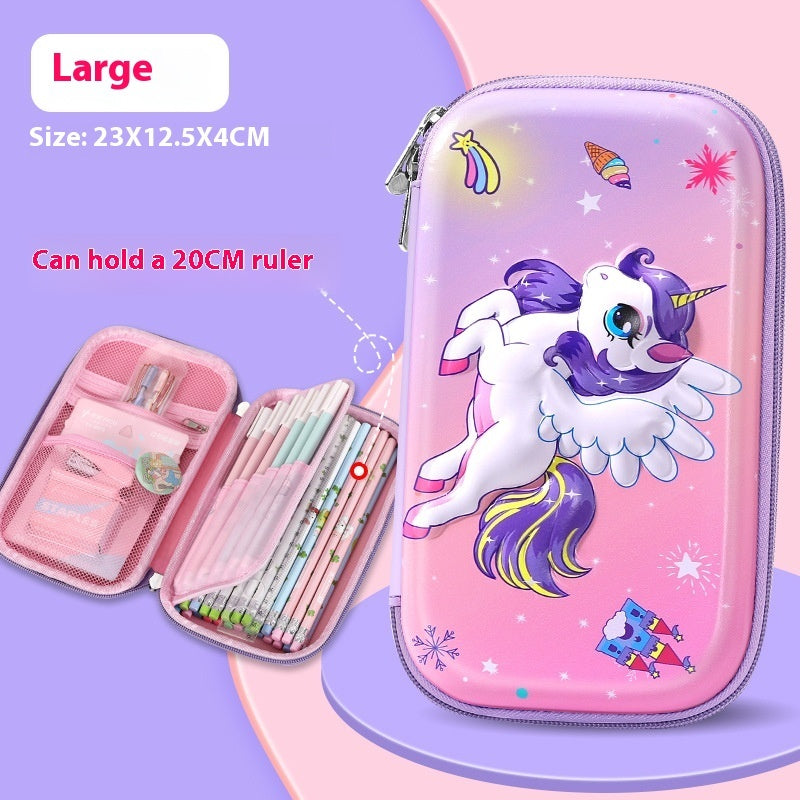 New EVA Elementary School Student Large Capacity Anti-fall Pencil Stationery Box