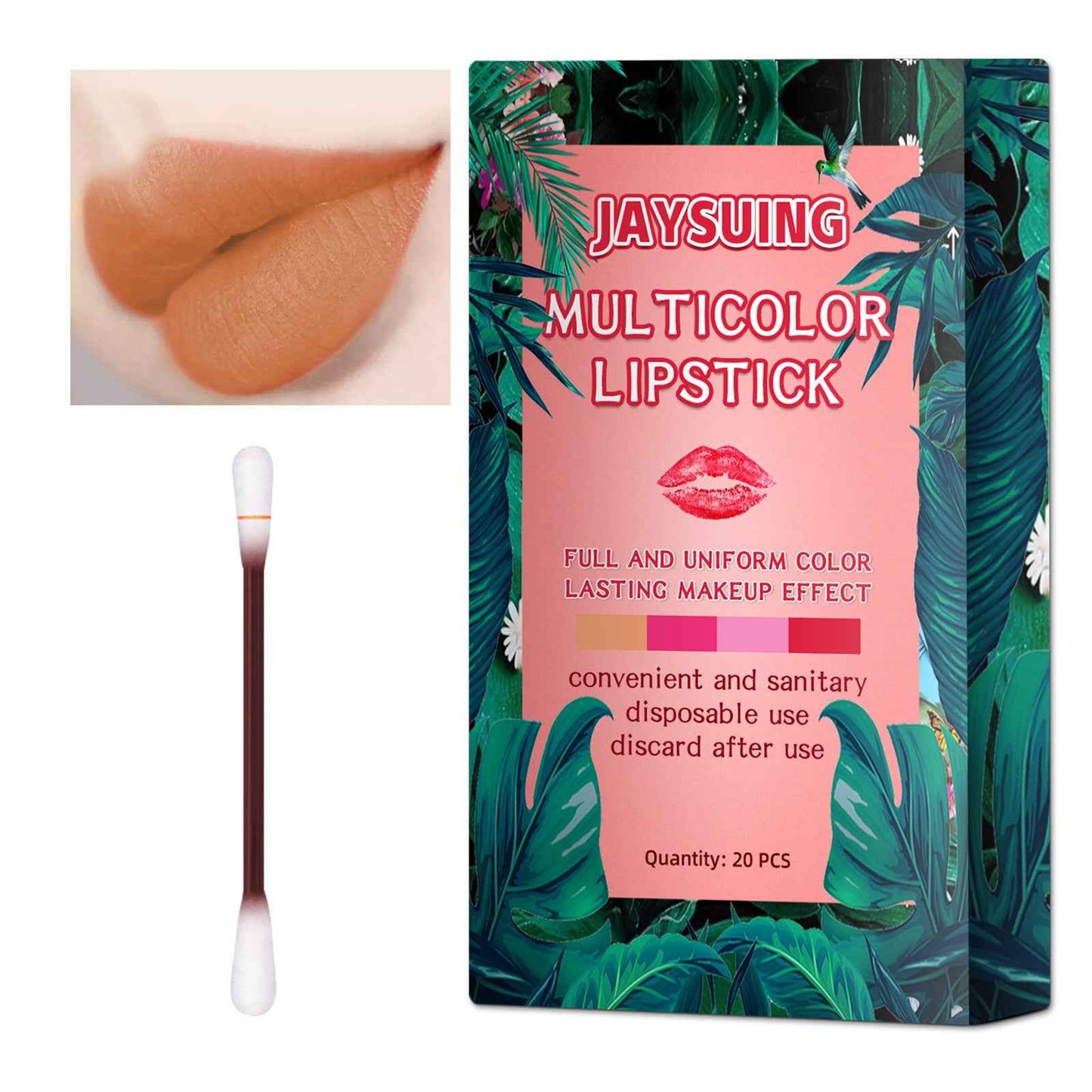 Cotton Swab Lipstick Durable Matte Portable Non Fading Lip Glaze Lipstick