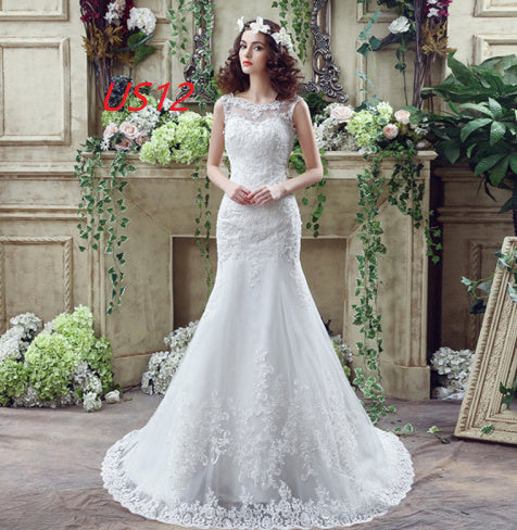 Bride Trailing Wedding Dress sexy Lace Mermaid Wedding DressW