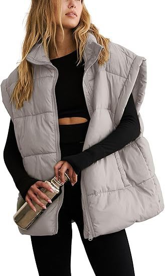 Solid Color Zipper Pocket Cotton-padded Vest Fashion Stand Collar Temperament Commute Coat