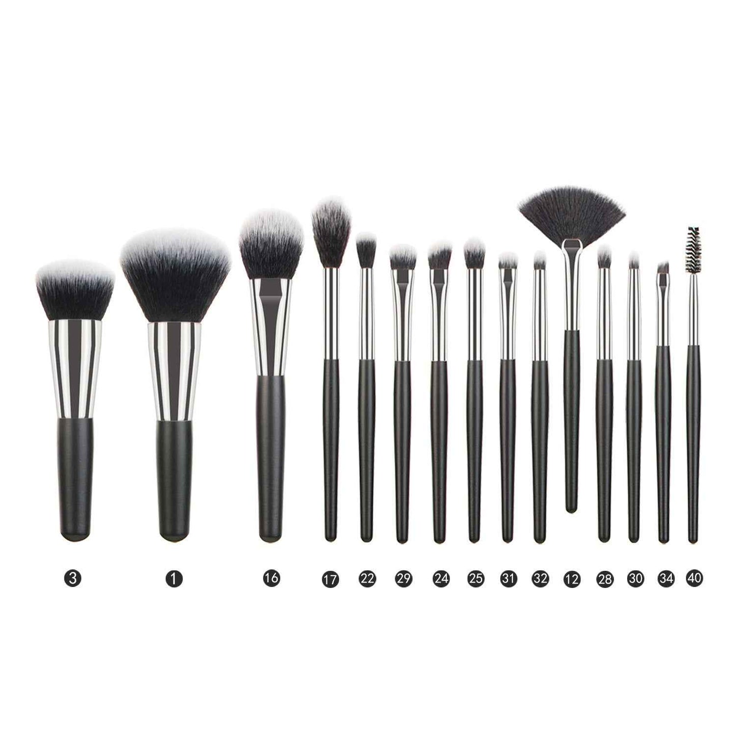 Animal Hair Makeup Brush Full Set