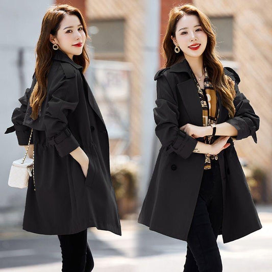 Women Autumn And Winter Casual Short Trench Coat