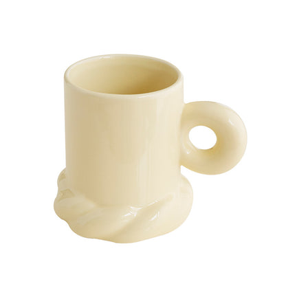 Original Design Simple Solid Color Household Ceramic Western Dinner Plate