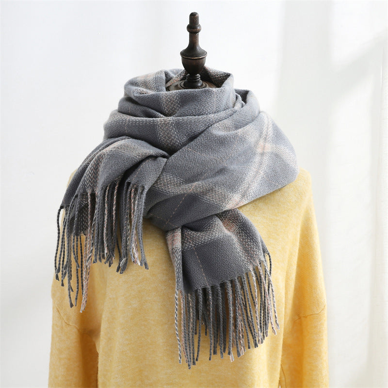 Women's Sweet Tassel Shawl Warm Cashmere Scarf